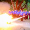 การฝึกซ้อมตามแผนการปฏิบัติเมื่อเกิดอัคคีภัย และสาธิตการดับเพลิง